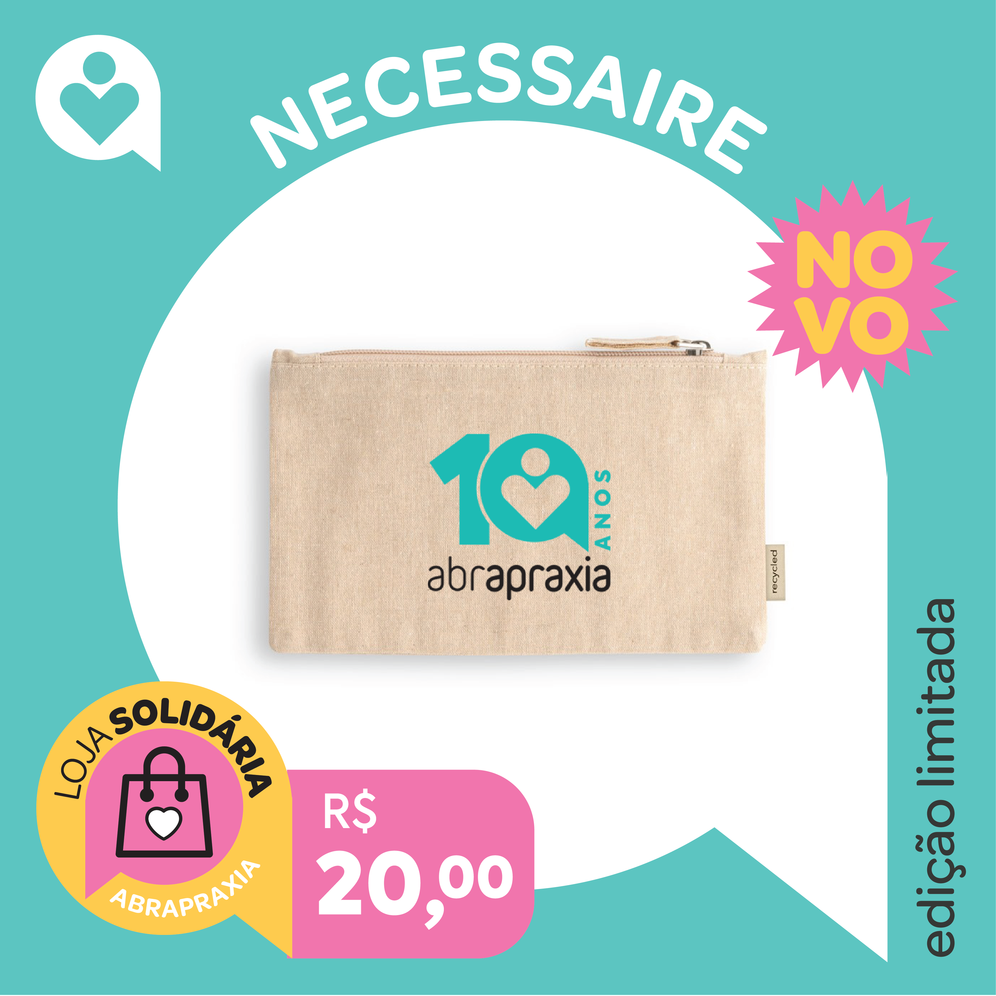 Doe R$ 20,00 e ganhe uma Necessaire da Abrapraxia